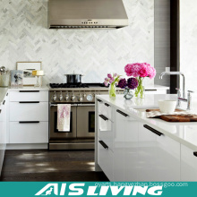 Europe Style White Lacquer Kitchen Cabinets Furniture with Handle (AIS-K335)
